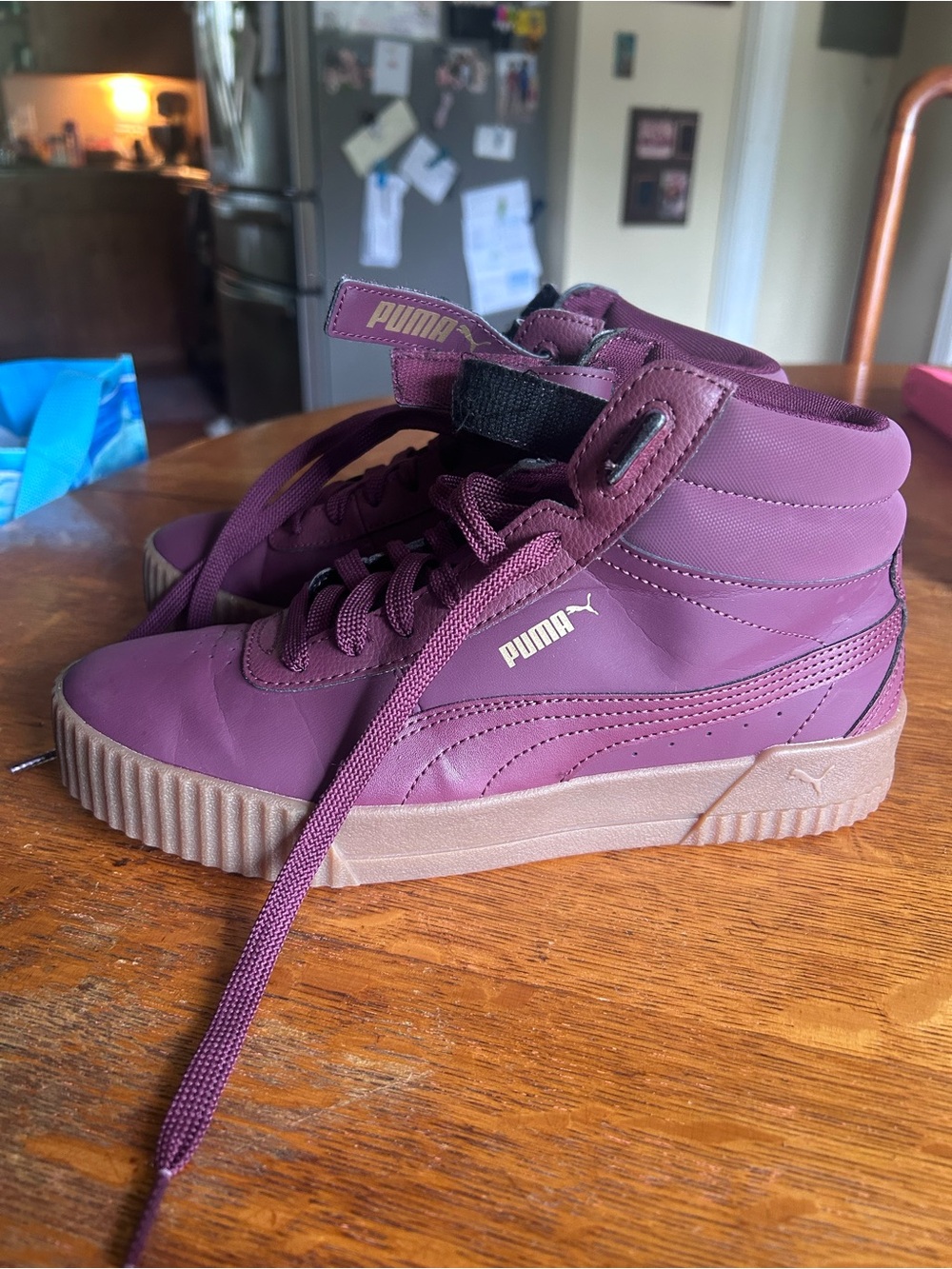 Puma High-Top Sneakers in Plum and Mauve